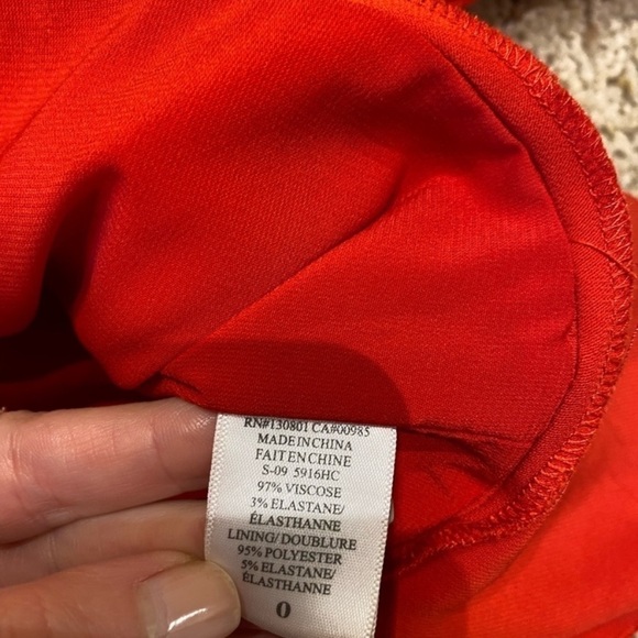 A.L.C. Women’s Ann Peplum Blouse Red Size 0 3/4 Sleeve Workwear Business Top - Picture 6 of 7